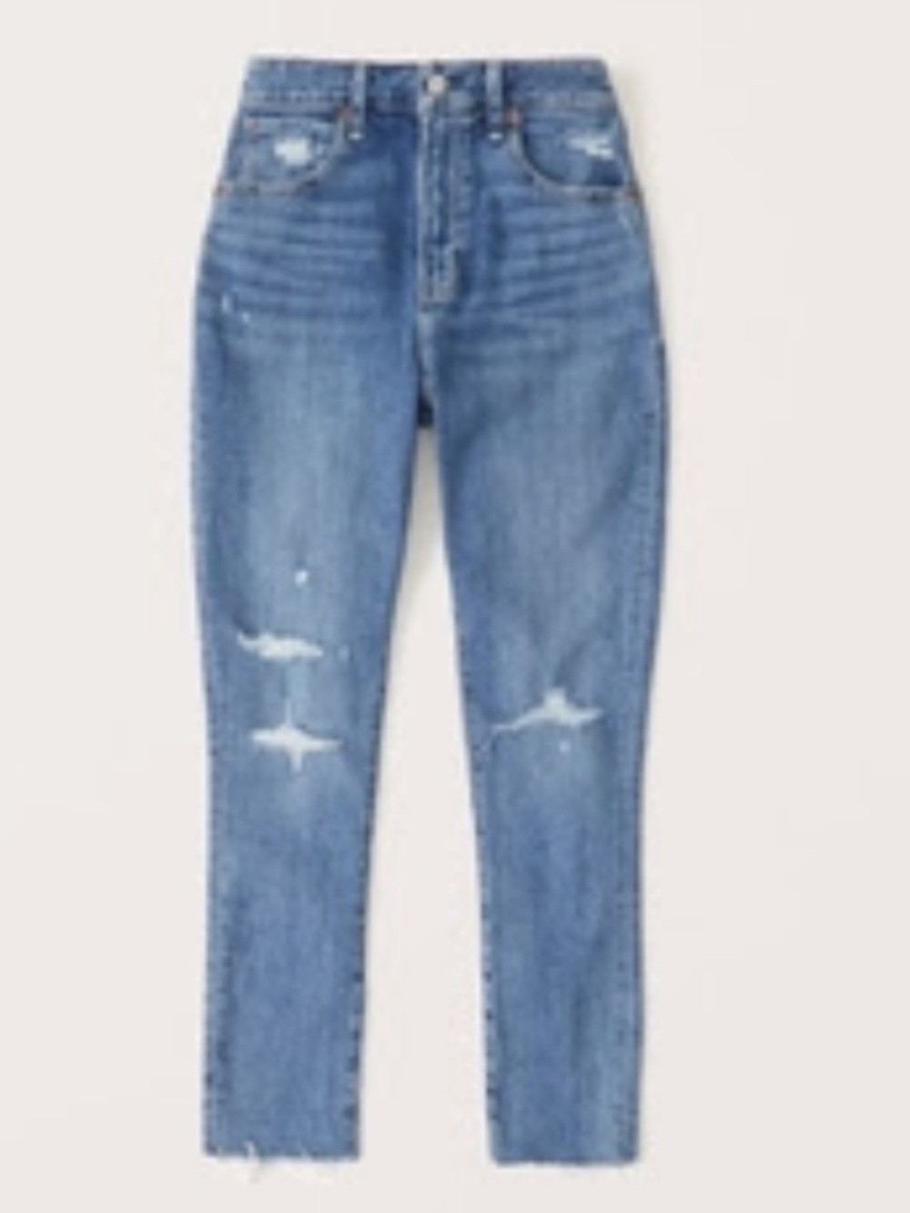 Abercrombie & Fitch High-Rise Light Blue Distressed Jeans